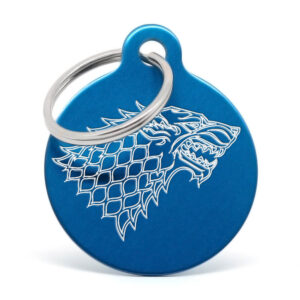 Placa para perro Stark azul