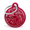 Placa para perro Targaryen rojo