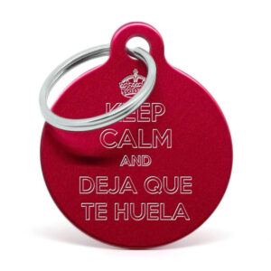 Placa para perro Keep calm and deja que te huela