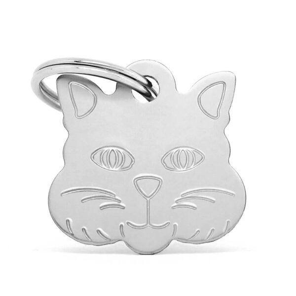 Placa identificativa gato plata