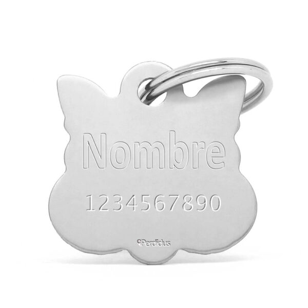 Placa personalizada gato plata
