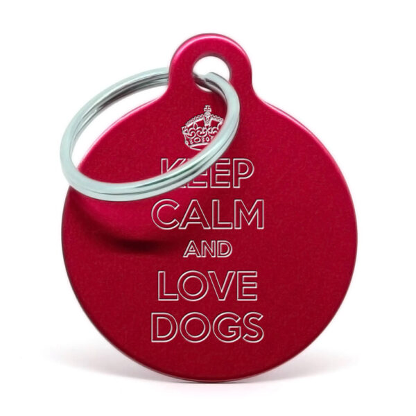 Placa para perro Keep calm and love dogs