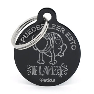 Placa para perro - Si puedes leer esto te lameré (negro)