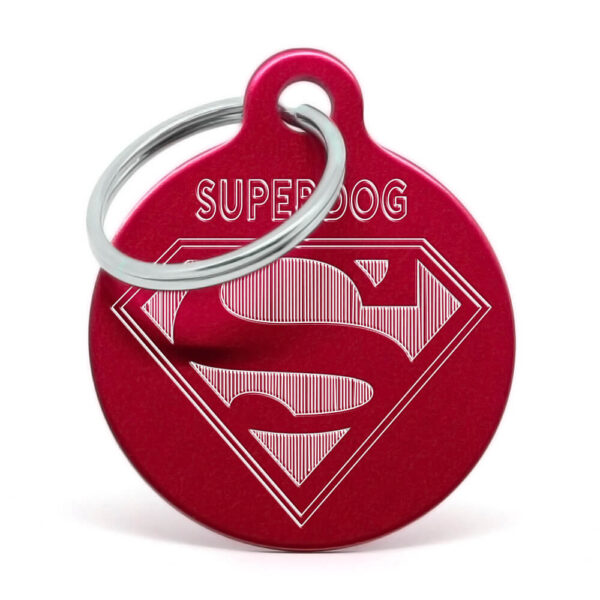 Placa para perro - Superdog II roja
