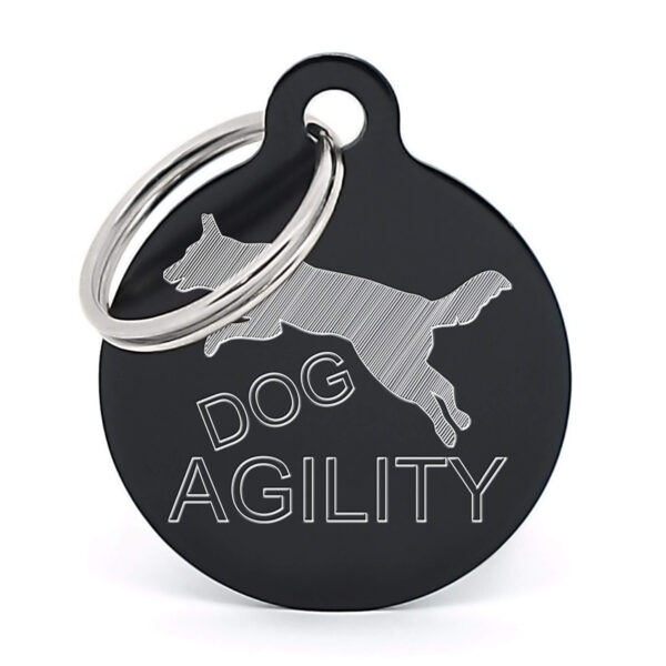 Chapa para perro - Dog Agility - Negro