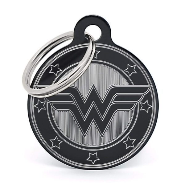Placa para perro Wonder Woman - Negro