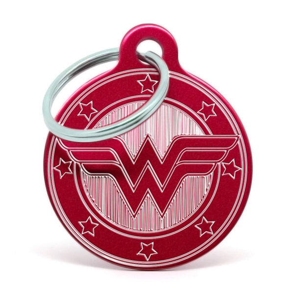 Placa para perro Wonder Woman - Rojo
